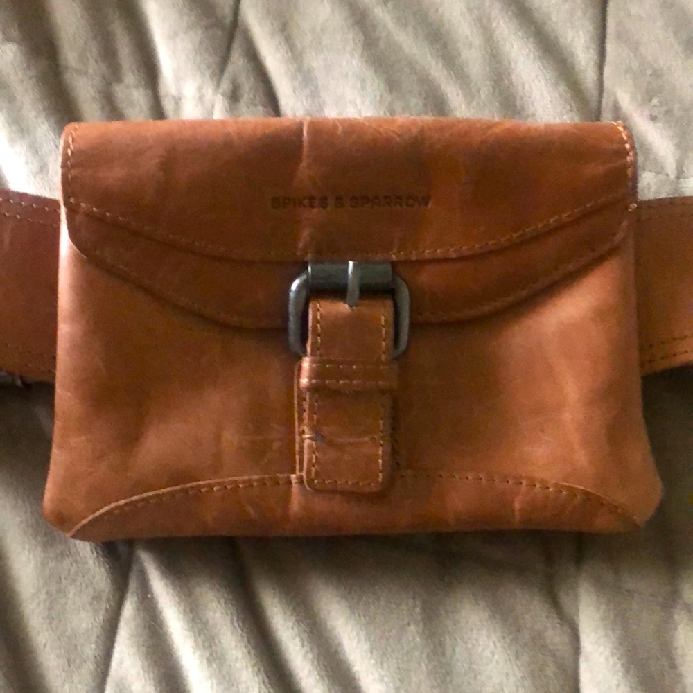Waist or sling leather belt bag